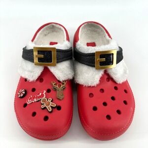Little Santa Crocs Unisex Mens 9 Womens 11 Classic Clogs Fleece Lined Winter